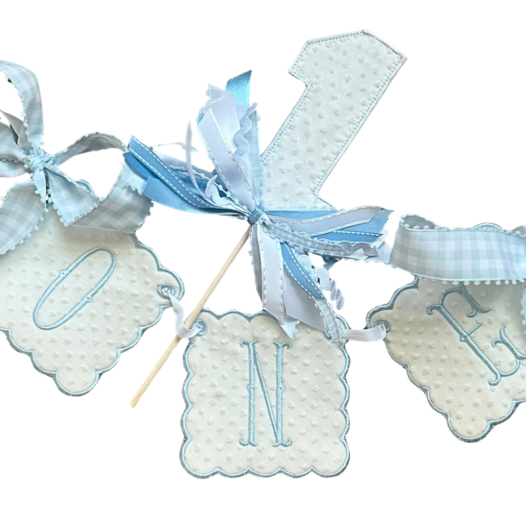 Blue Swiss Dot Birthday "ONE" Bundle