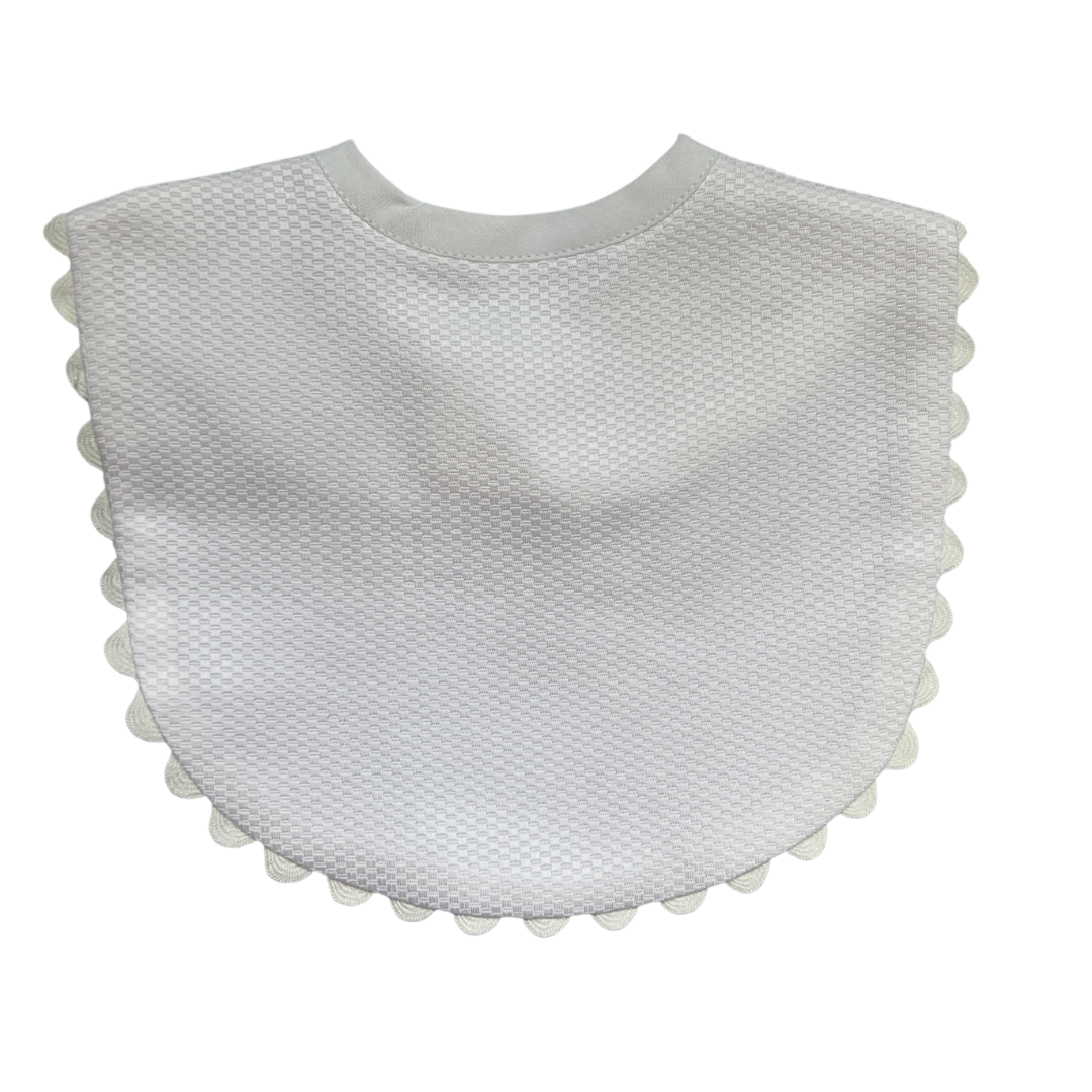 White RicRac Bib with White Trim