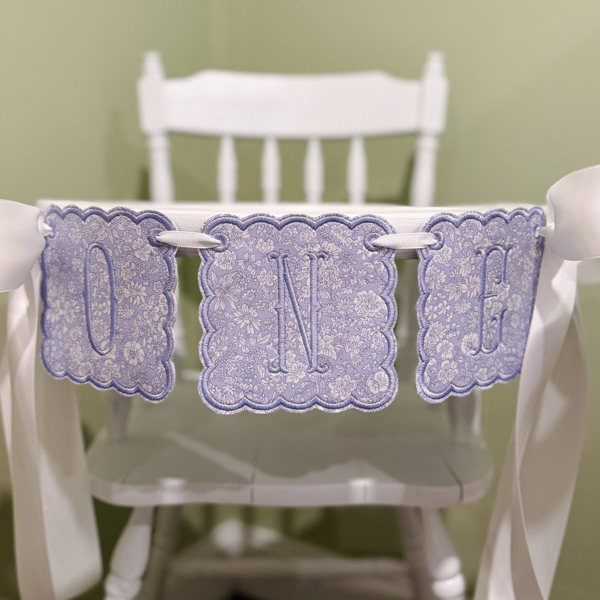Purple Liberty Floral Highchair Banner
