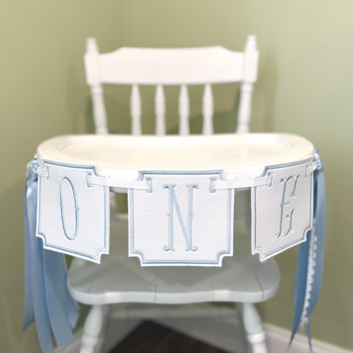 Light Blue Polka Dot Highchair Banner