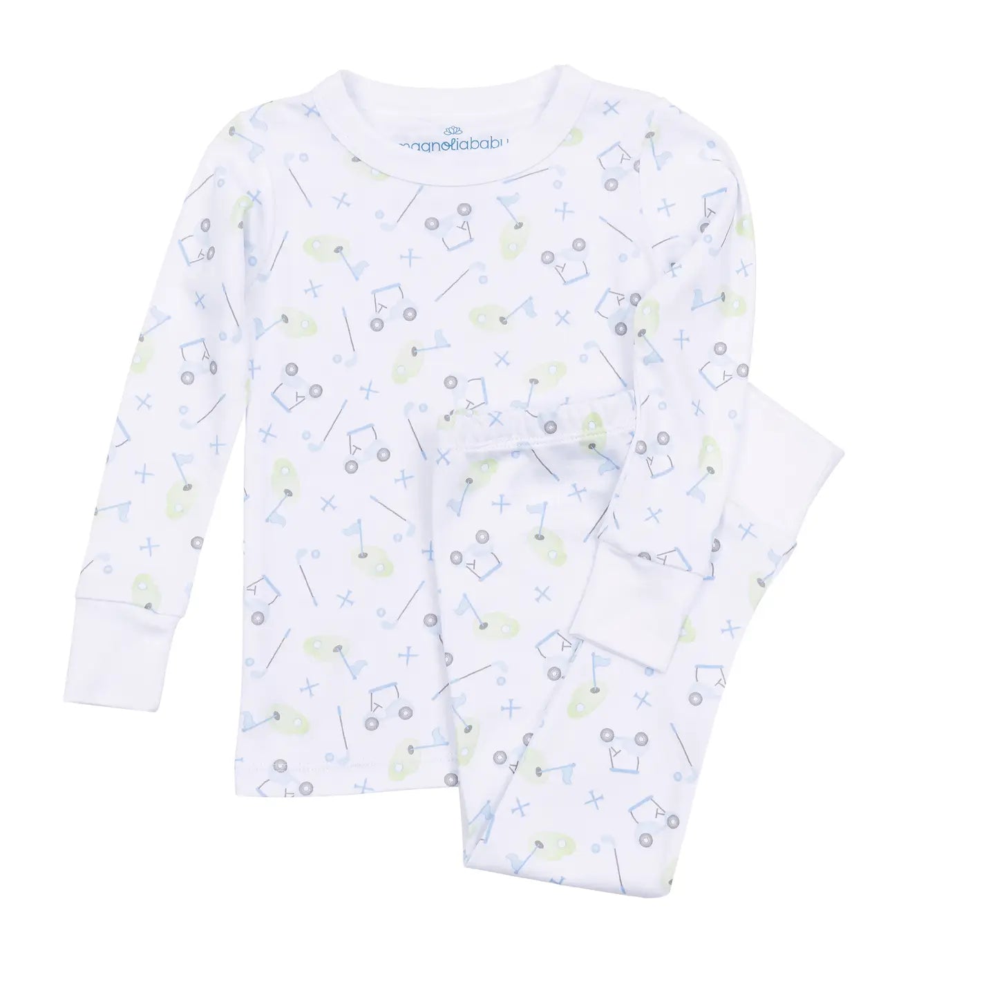 Light Blue Tiny Tee Time Long Pajamas