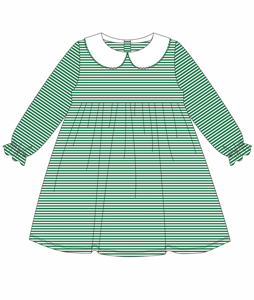 Knit Stripe Peter Pan Collar Dress