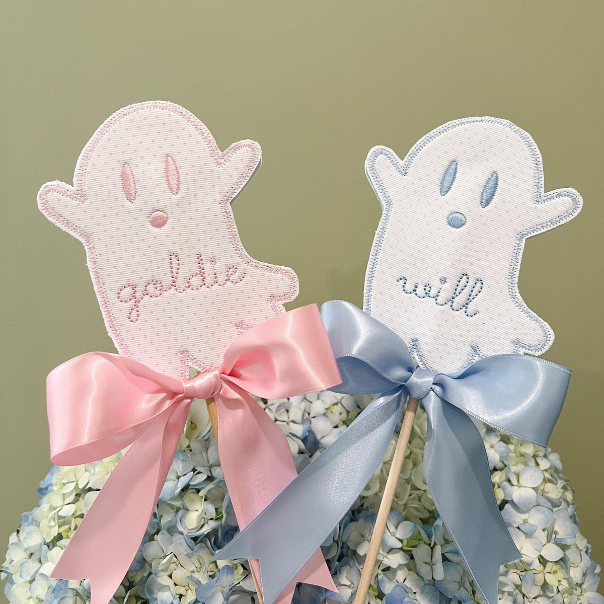 Embroidered Ghost Wand, Boo Basket Filler for Kids, Custom Halloween Wand