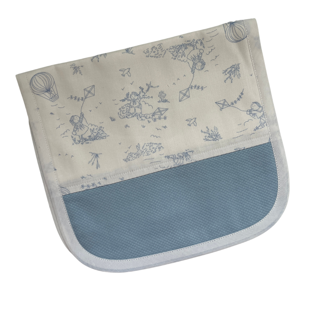 Blue Toile Burp Cloth