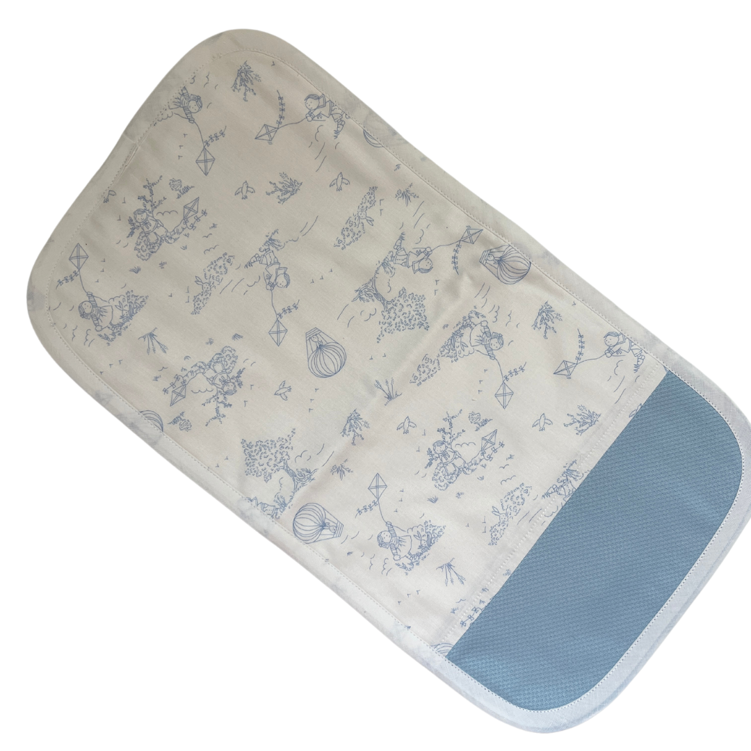 Blue Toile Burp Cloth