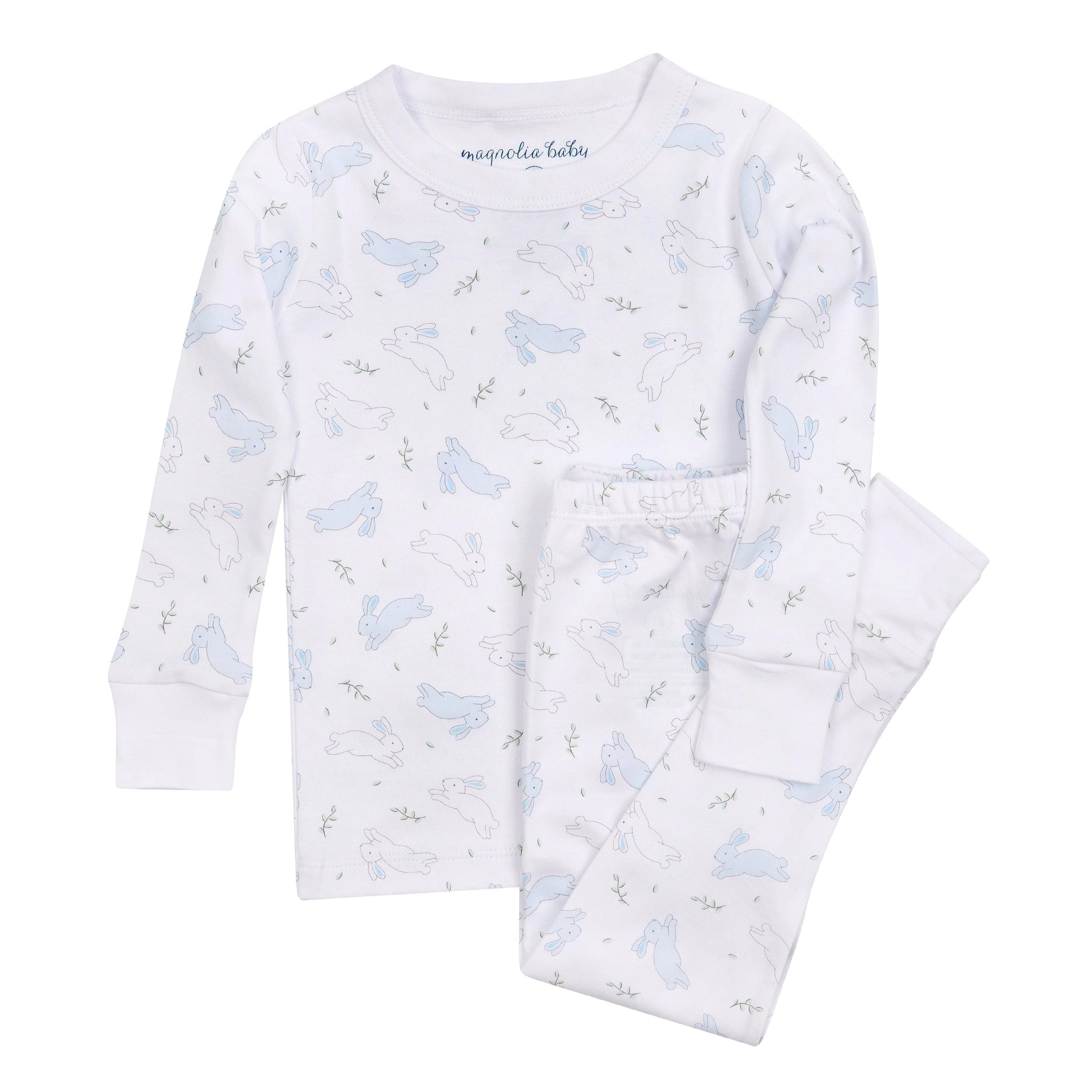 Light Blue Bunny Hop Long Pajamas