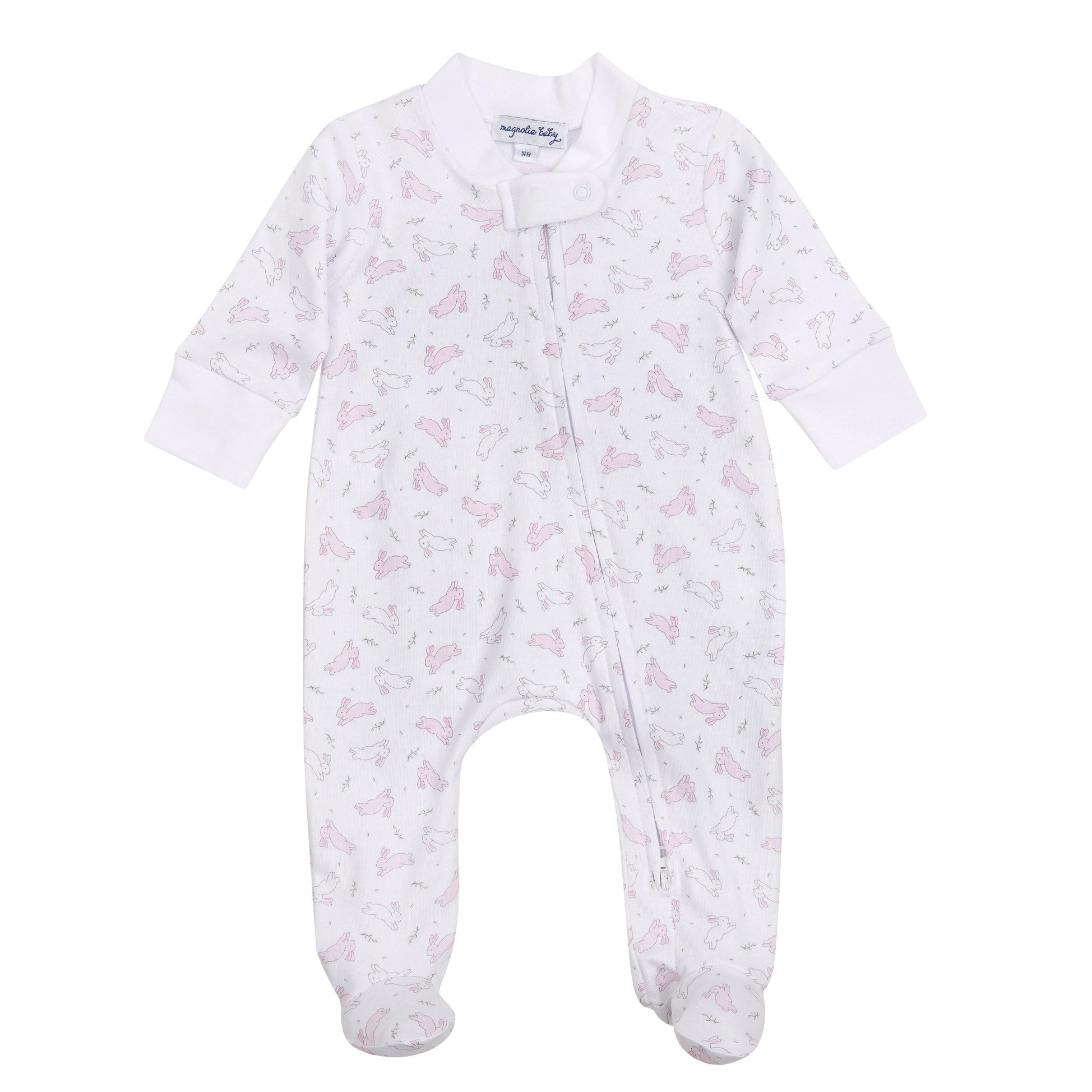 Pink Bunny Hop Zip Footie