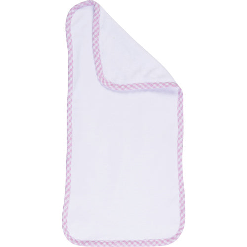 Pink Gingham Burp Cloth