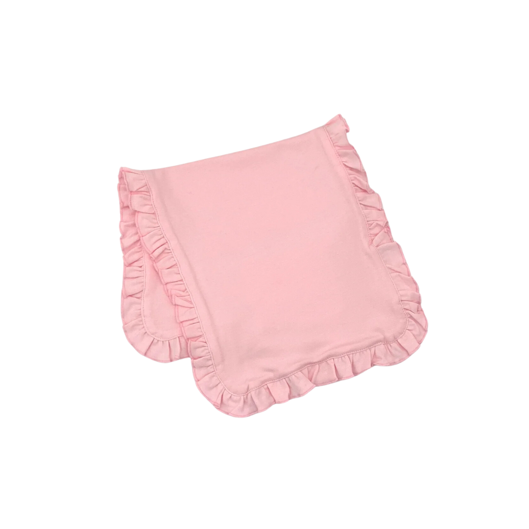 Pink Ruffle Cotton Burp Cloth