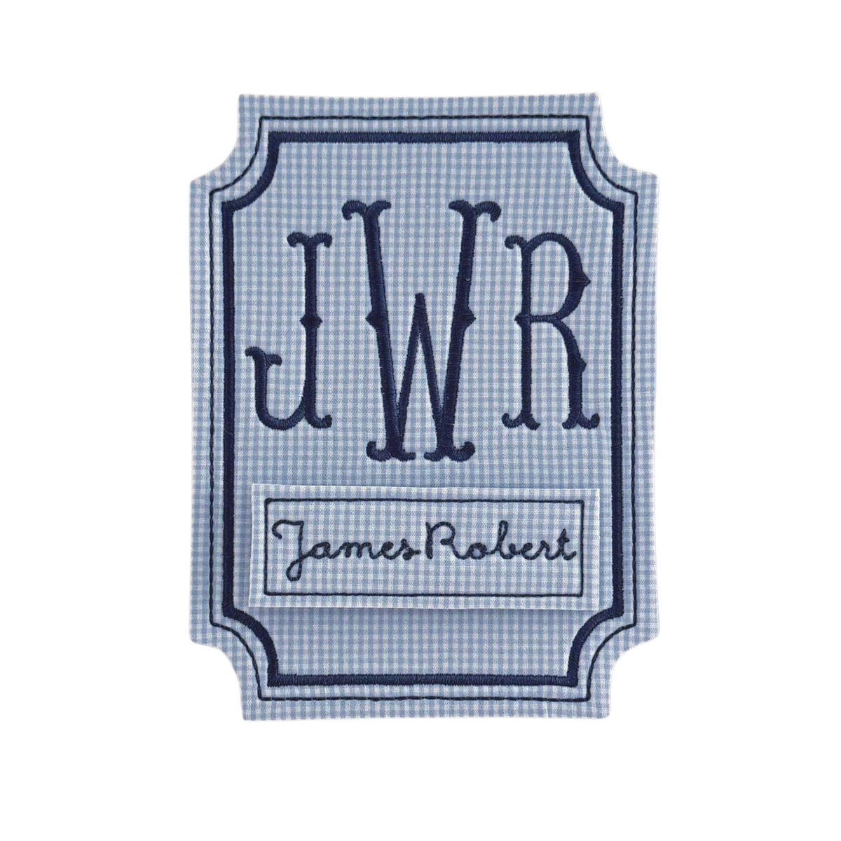 Blue Gingham Milestone Card