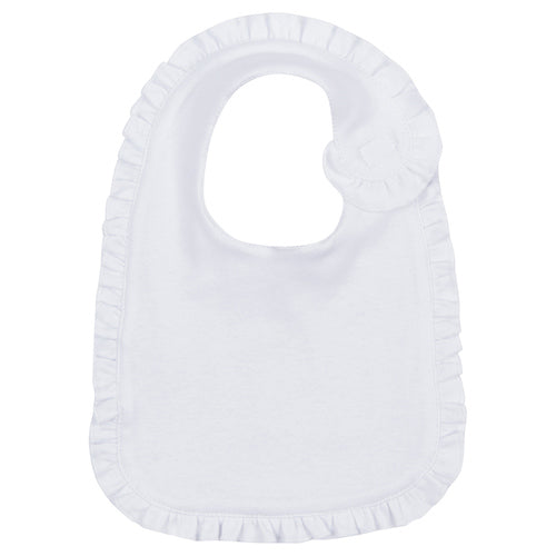 White Ruffle Cotton Bib