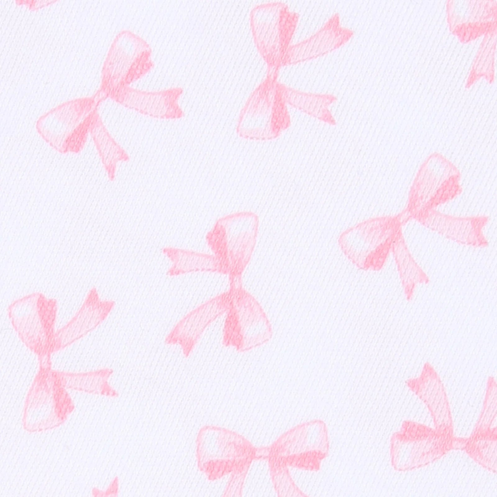 Baby Bows Pink Printed Zipper Footie