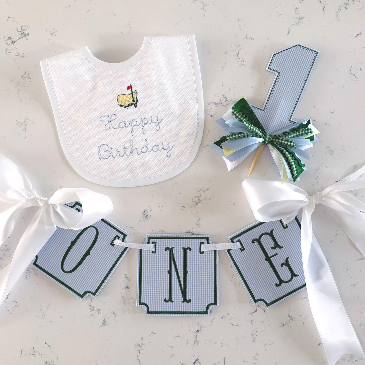 Golf Themed Birthday Bundle, Golf ONE Highchair Banner, First Birthday Decoration, Boys Birthday Decor, Golf Birthday Decor