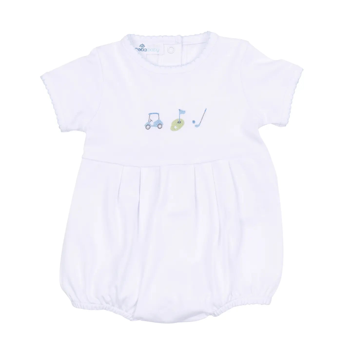 Light Blue Tiny Tee Time Embroidered Bubble