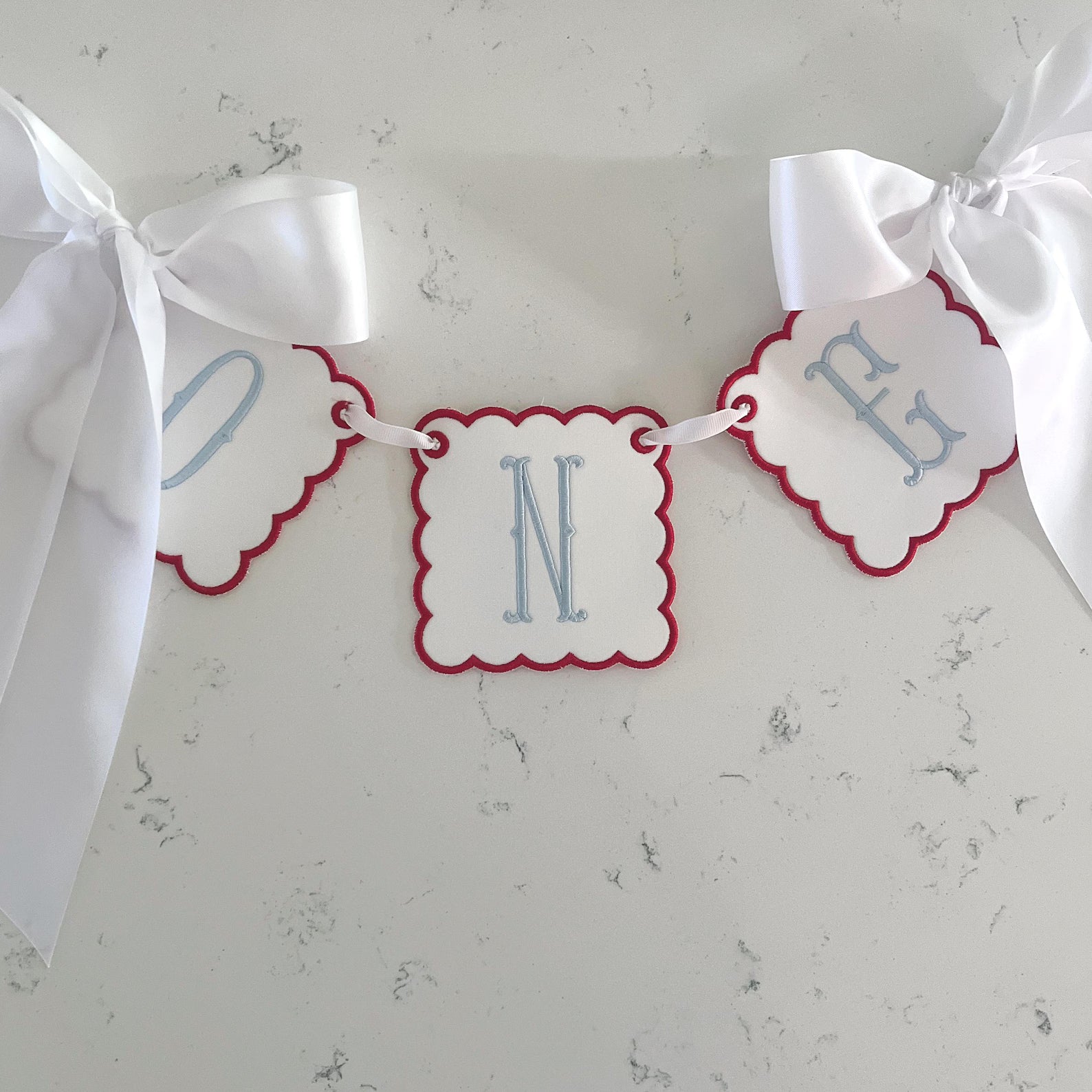 Red, White & Blue “ONE” Highchair Banner
