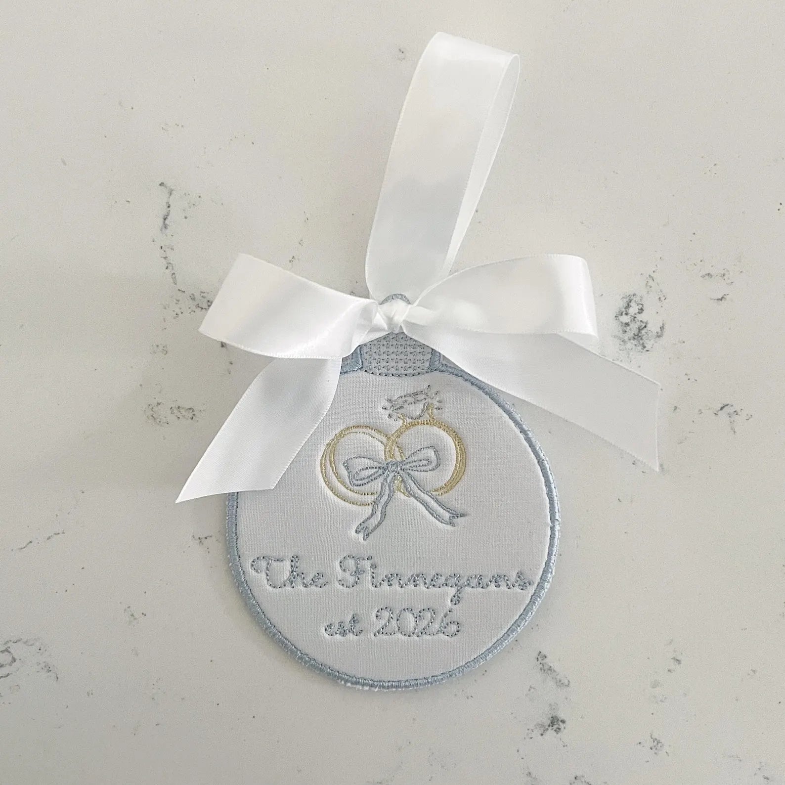 Custom Embroidered Wedding Ornament